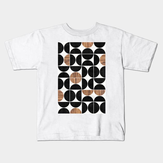 Mid-Century Modern Pattern No.1 - Concrete and Wood Kids T-Shirt by ZoltanRatko